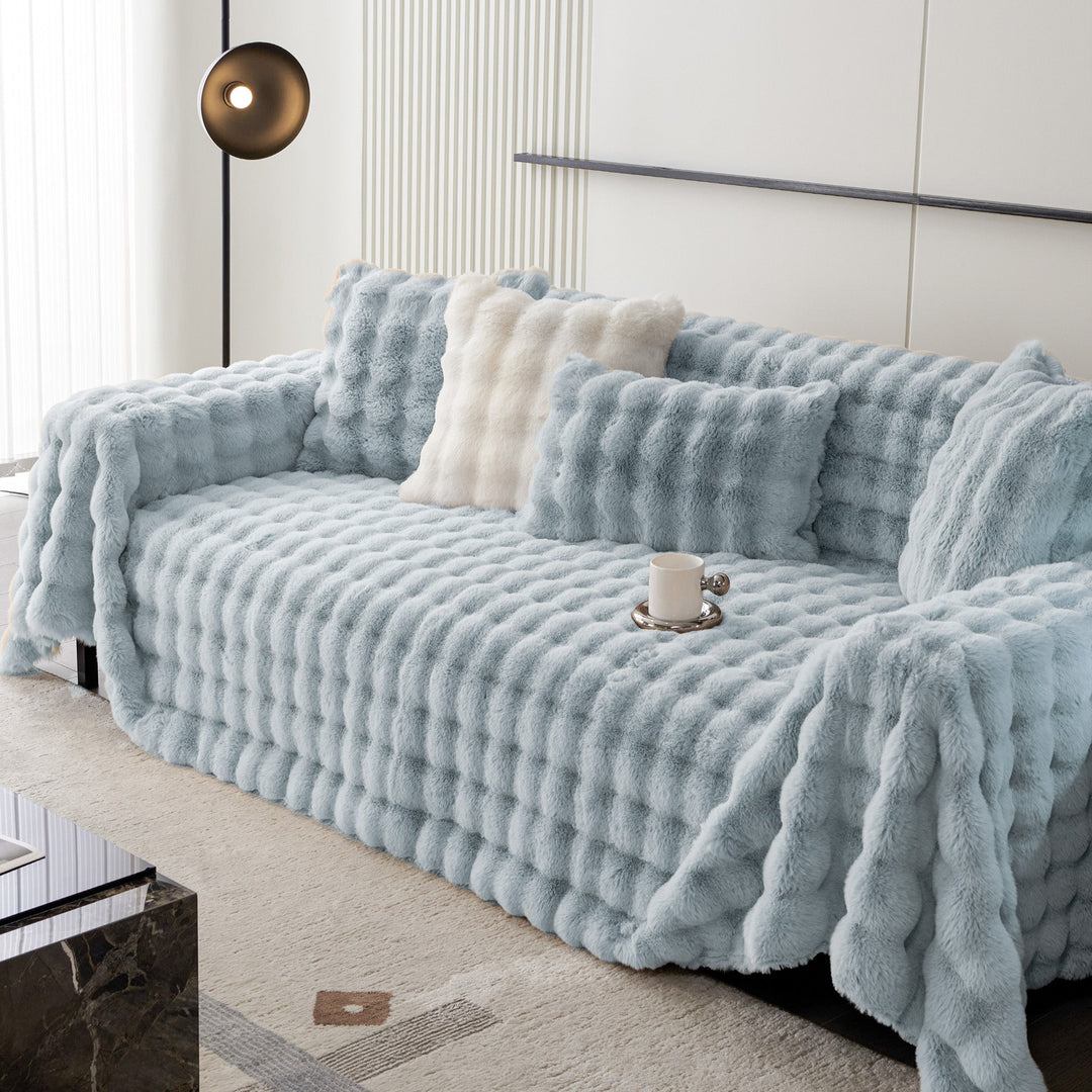 Luksus Ripple Faux Fur Sofa Deksel - Moderne, Stilig & Holdbar Sofa Beskyttelse | Skanto