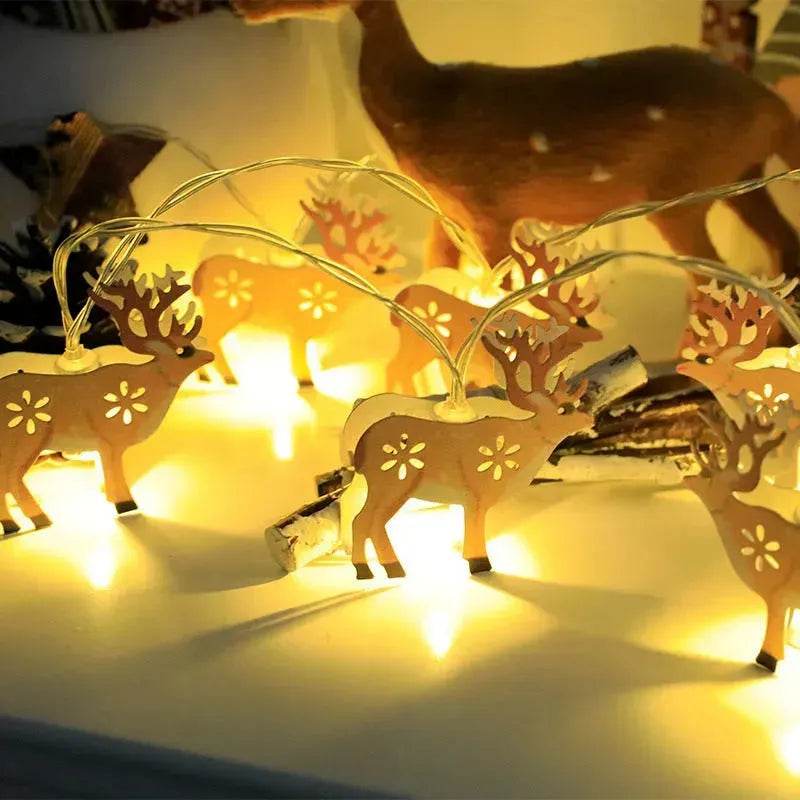 Skanto | Jule LED Lysstreng Julenisse Elg Snømann Xmas Ornament Lys Juledekorasjoner Nyttår Navidad Gave