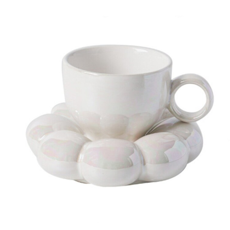 Pastell Bubble Cup med Underplate – Elegant Keramikkopp for Unik Dining | Skanto