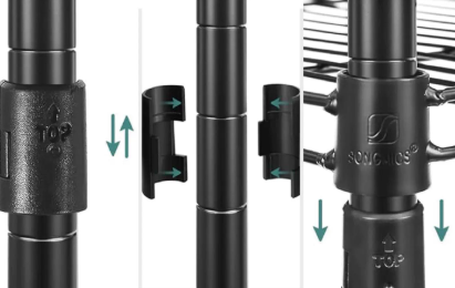Robust 3-stöckiges Stahlregal mit feststellbaren Rollen, höhenverstellbar, Tragkraft 340 kg