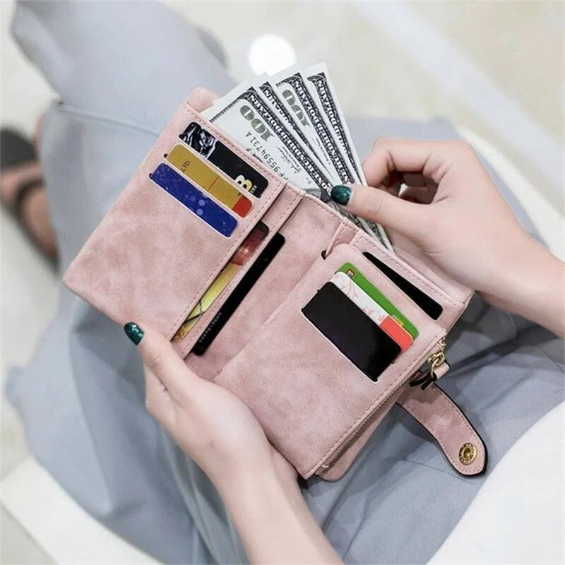 Skanto | Kvinne Liten Trifold Lær Wallet