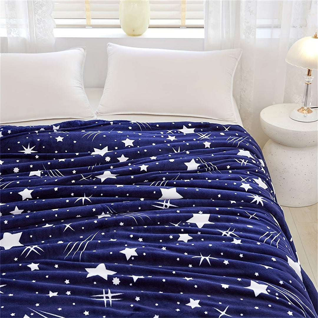 MeteorFleece – Myk Fleece Teppe med Meteor Mønster Skanto