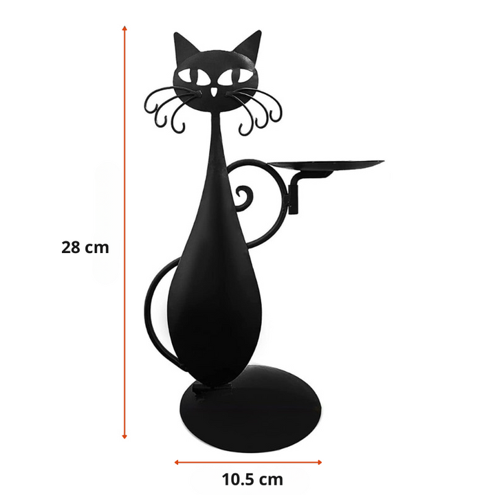 Midnight Panther - Mystisk svart kattelysholder Skanto