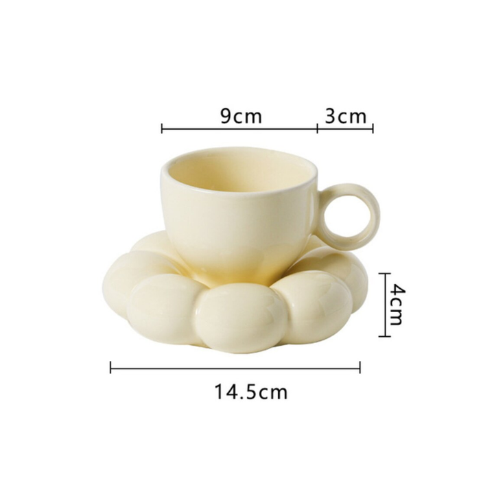 Pastell Bubble Cup med Underplate – Elegant Keramikkopp for Unik Dining | Skanto