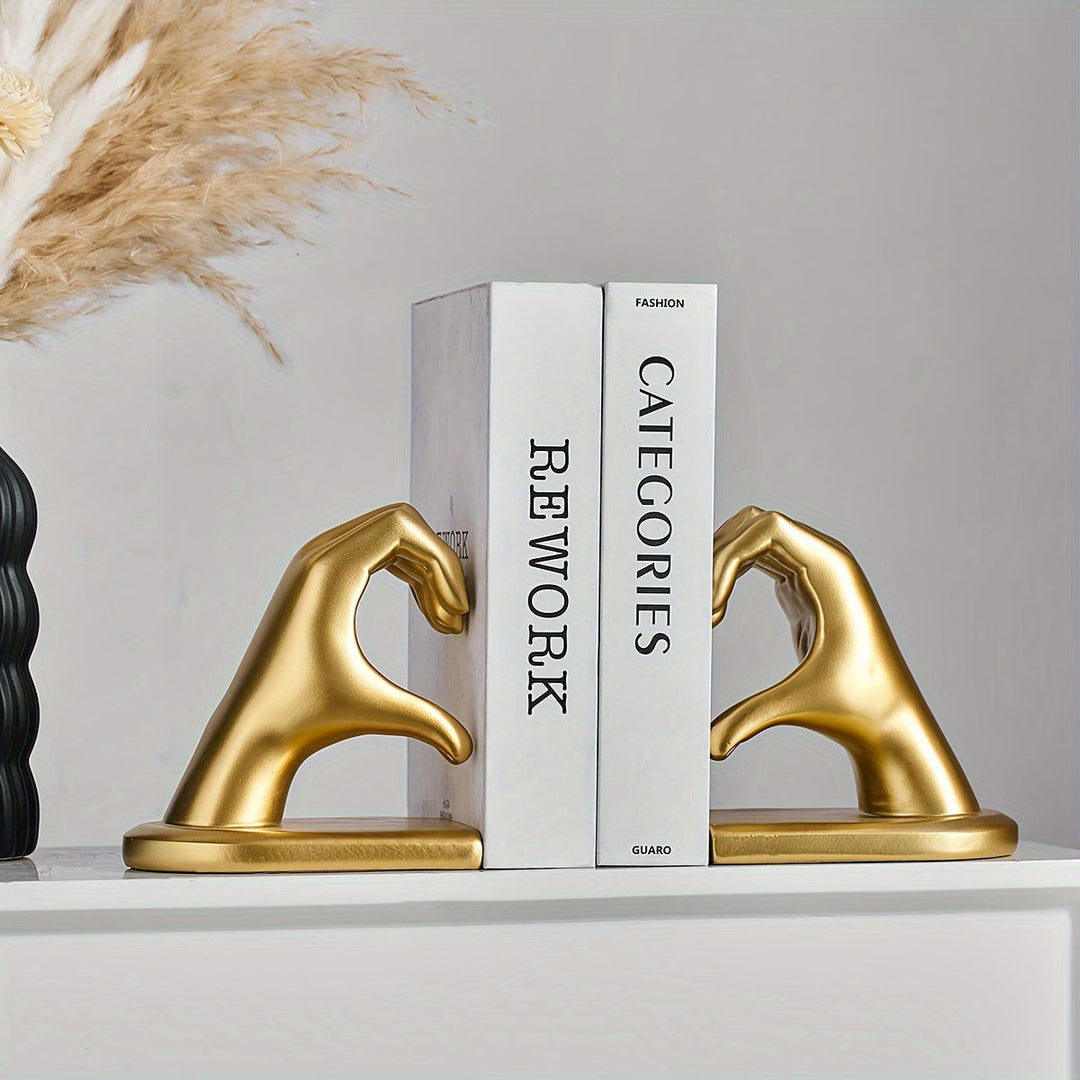 Chic Heart Support - Moderne Finger Bokholdere i Gull Skanto