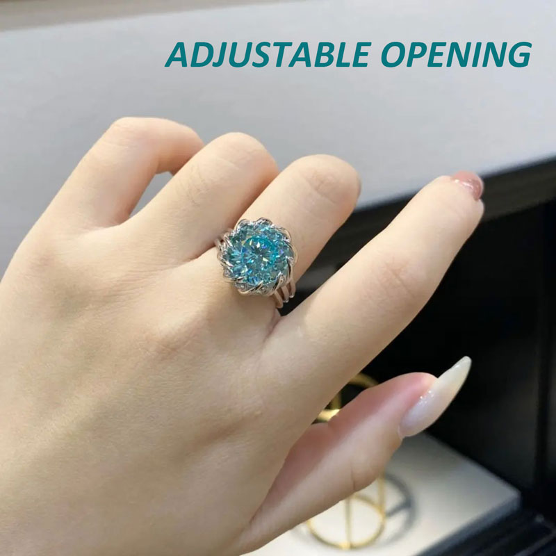 Skanto | 6 Karat Paraiba Blågrønn Lotus Diamant Ring