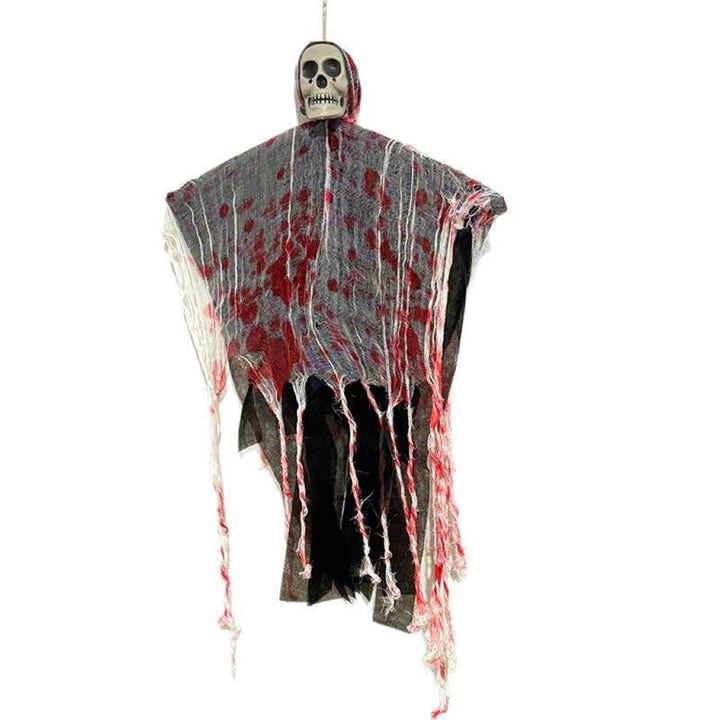 Skanto | Halloween Hengende Dekorasjon – Blodrød Luminøs Hodeskalle Spøkelse