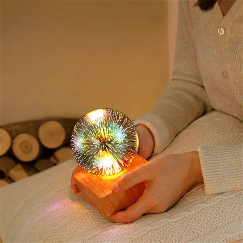 Skanto | Fargerik LED Krystallkule Nattlampe