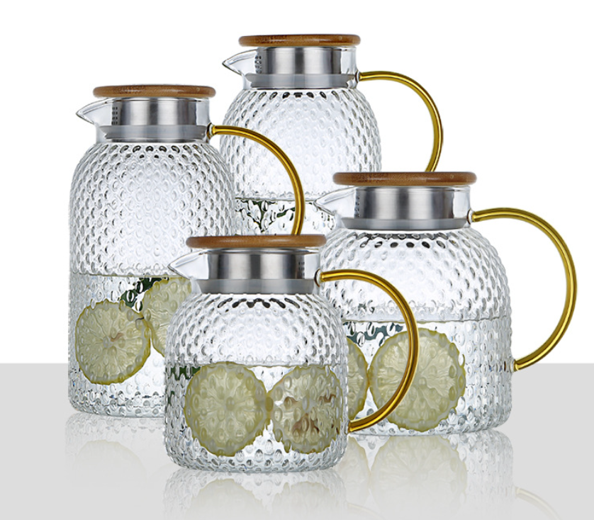 Skanto | Oppvarmet glass-kaldvannskaraff med rismønster