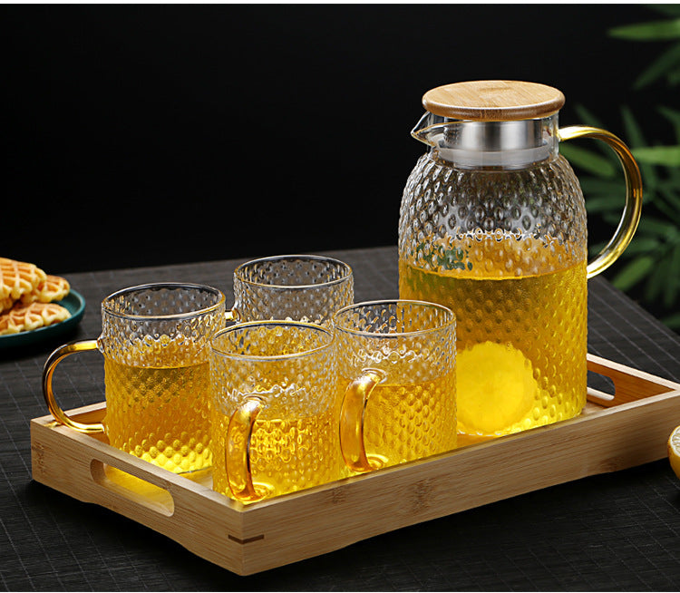 Skanto | Oppvarmet glass-kaldvannskaraff med rismønster