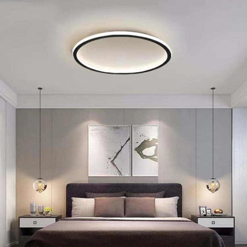LunaNova - Moderne LED Taklampe Metall/Akryl for Stue og Soverom, Svart/Hvit Design | Skanto