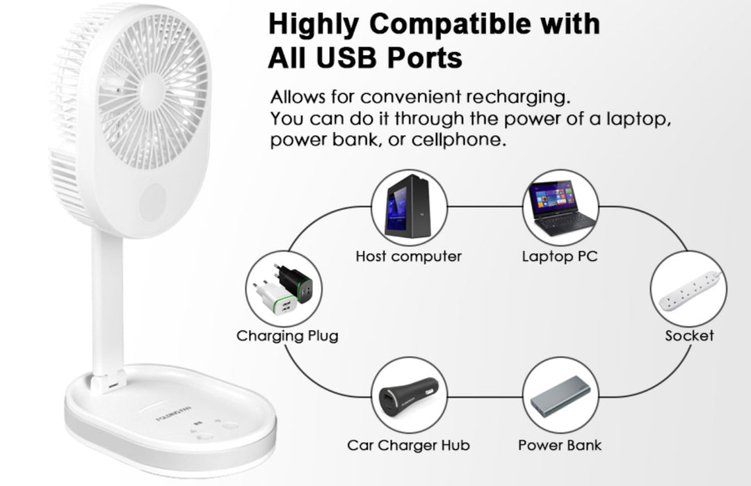 MULTI-FUNCTION FOLDING FAN WITH LIGHT | Skanto