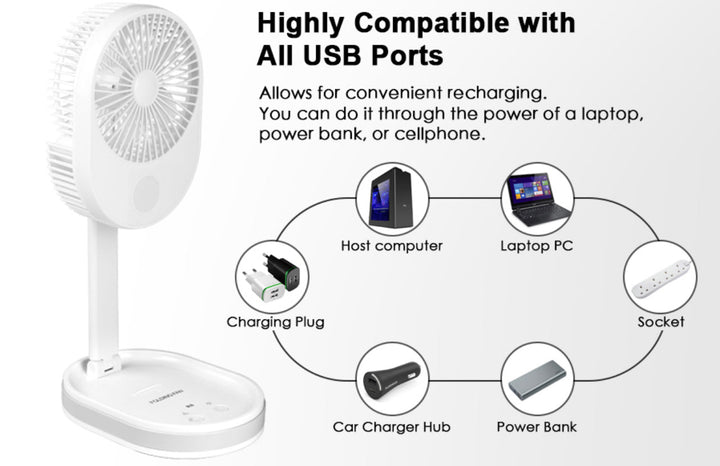 MULTI-FUNCTION FOLDING FAN WITH LIGHT | Skanto