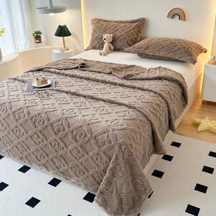 Skanto | Bladbroderi Fleece Vinterteppe
