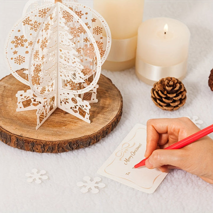 Skanto | 3D Pop-up Julekort med Magisk Treutstilling – Perfekt for Julehilsener og Festlig Dekorasjon