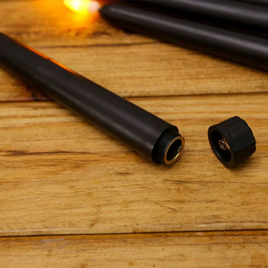 Skanto | 3 deler svarte LED lys med flimrende flamme