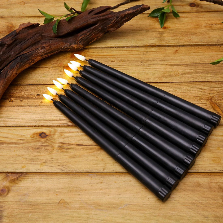 Skanto | 3 deler svarte LED lys med flimrende flamme