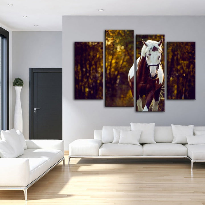 4 stk Courtly Overo hest - lerret veggkunst maling | Skanto