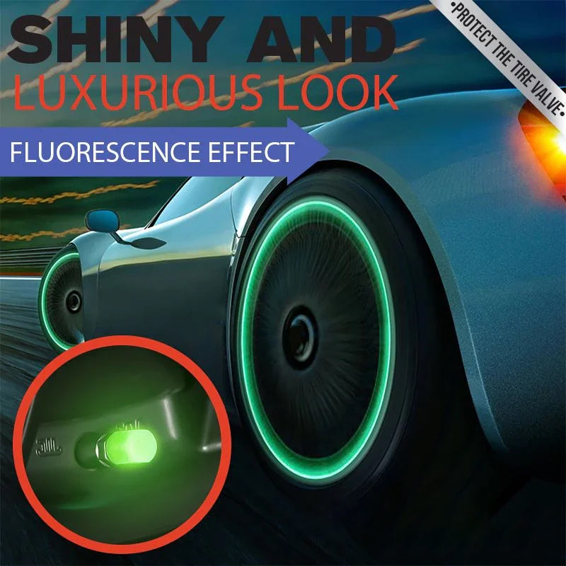 Skanto | Universelle fluorescerende ventilhetter for dekk, 4 stk