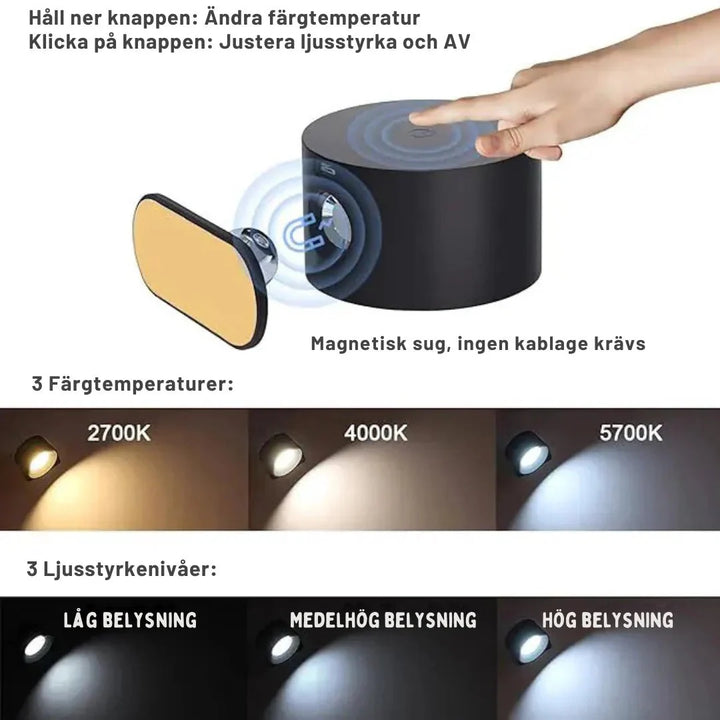 Skanto | Trådløs nordisk vegglampe med fjernkontroll