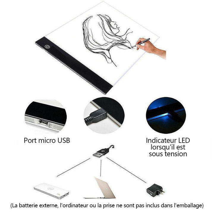 Tegnebrett med LED-lys | Skanto