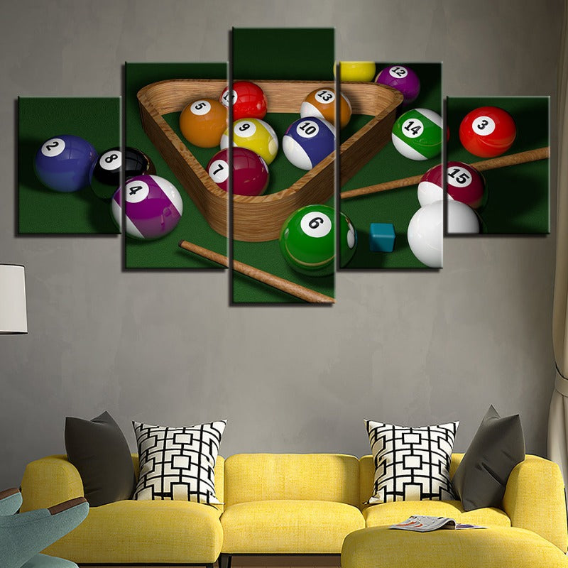 5-Piece Billiard Balls Canvas Wall Art Painting | Skanto
