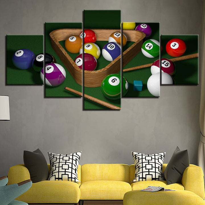 5-Piece Billiard Balls Canvas Wall Art Painting | Skanto