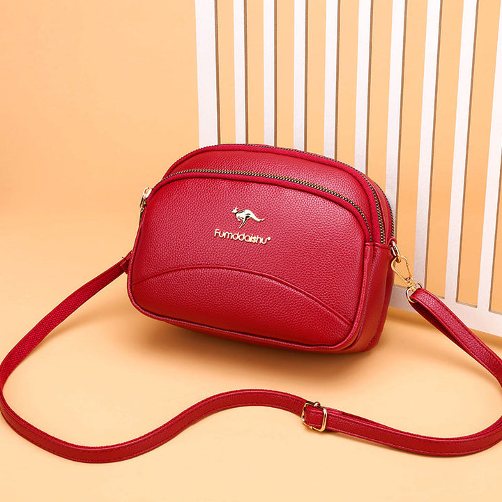 Skanto | Myk Lær Multi-Lomme Skulder Crossbody Bag
