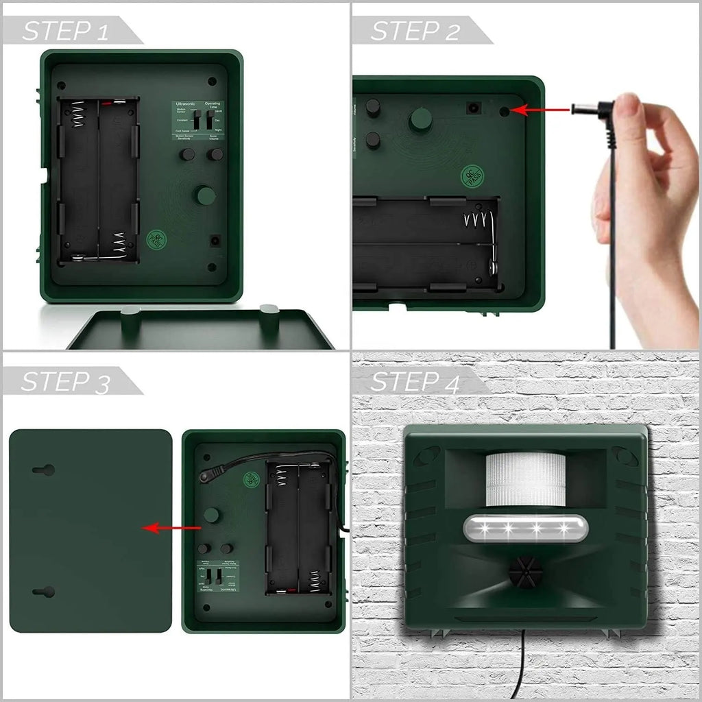Skanto | Ultrasonic Woodpecker Repeller – Effektiv og human fugledeterrent for hager og hjem