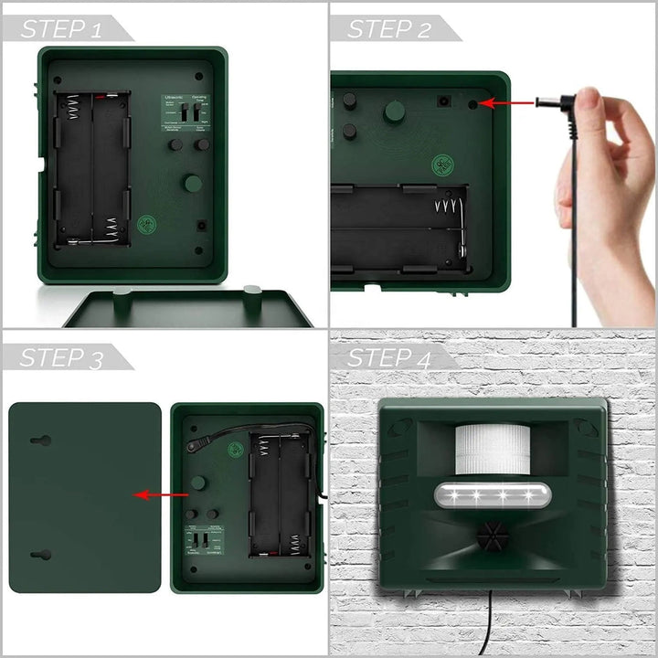 Skanto | Ultrasonic Woodpecker Repeller – Effektiv og human fugledeterrent for hager og hjem