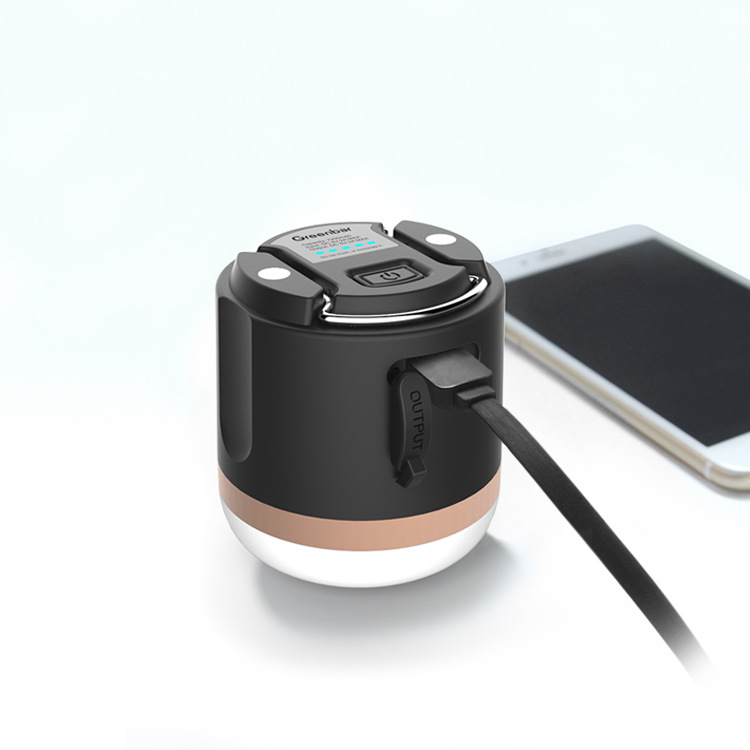 Skanto | Bærbar LED Campinglampe med Power Bank – Oppladbar, USB-tilkobling, for utendørs bruk og nødsituasjoner