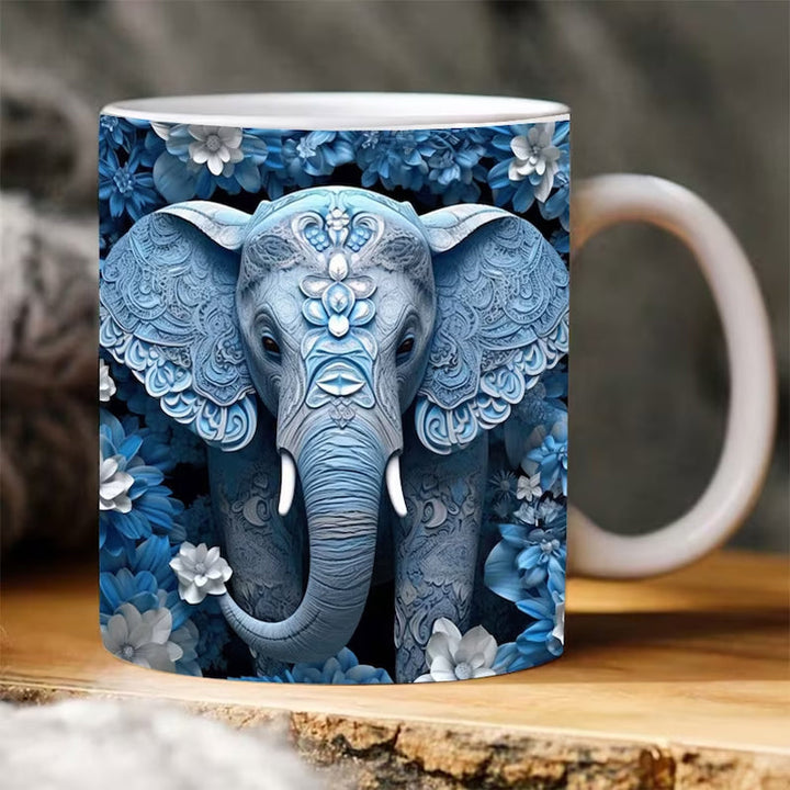 3D Elefant Blomster Kopp | Skanto