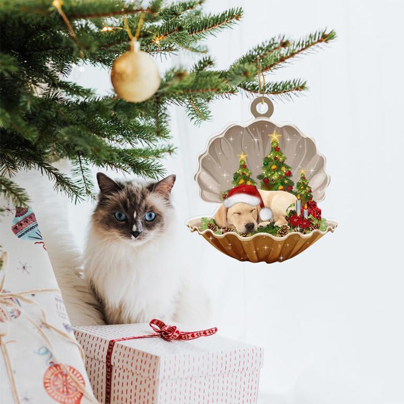 Skanto | Fransk Bulldog - Sovende Perle i Jule Dobbel Ornament