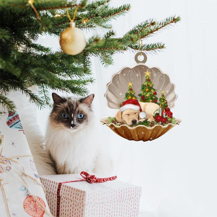 Skanto | Fransk Bulldog - Sovende Perle i Jule Dobbel Ornament