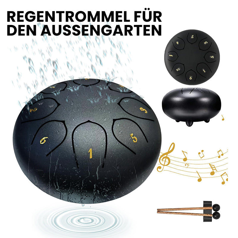 Regn tromme som hageinstrument