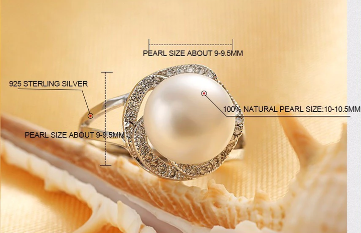 Skanto | Large Pearl Ring | The Ring is Size Adjustable!