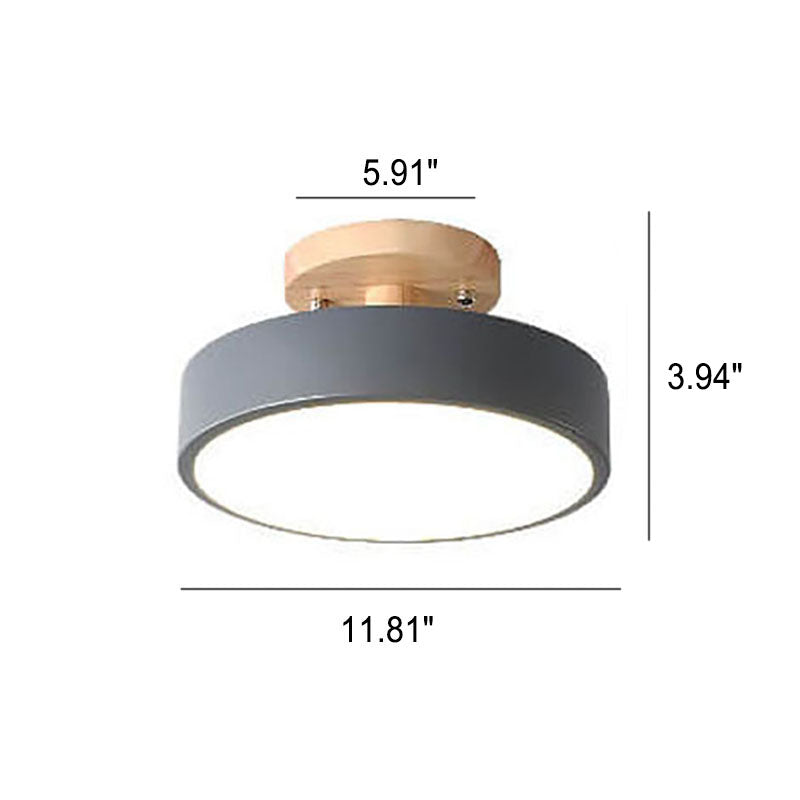 Skanto LED Rund Taklampe | Nordisk Design | Semi-Flush Montering | Økonomisk Innendørs Belysning