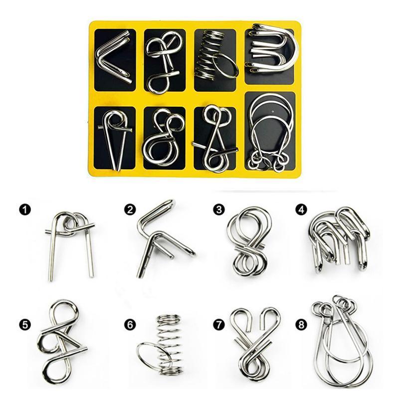 Metal Puzzle Toys Set (8 Pieces) | Skanto