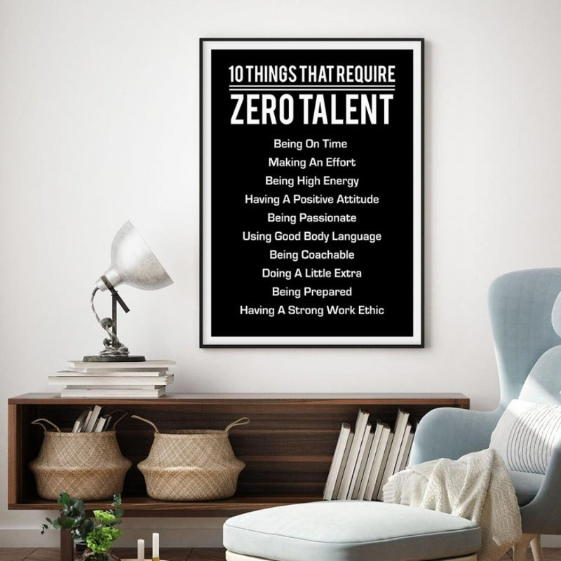 10 Ting som Krever Null Talent Plakater Lerret Maling Vegg | Skanto