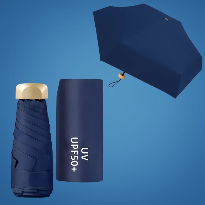 UrbanBrolly | Mini UV Sammenleggbar Paraply – UPF 50+ Solbeskyttelse – Vannavvisende – Lett Bærebar Størrelse Reise Bruk Skanto