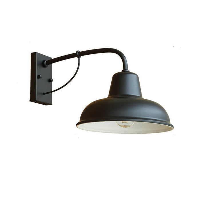 Vintage vegglampe i låvestil laget av jern, vanntett, for utendørs bruk, 1 lyspære