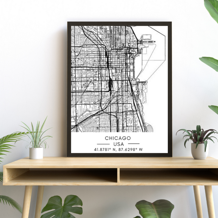 Chicago bykart - Lerret veggkunst maleri | Skanto