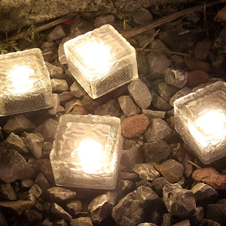 Square Creative Ice ock LED Vanntett Smarte Solenergi Utendørs Belysning