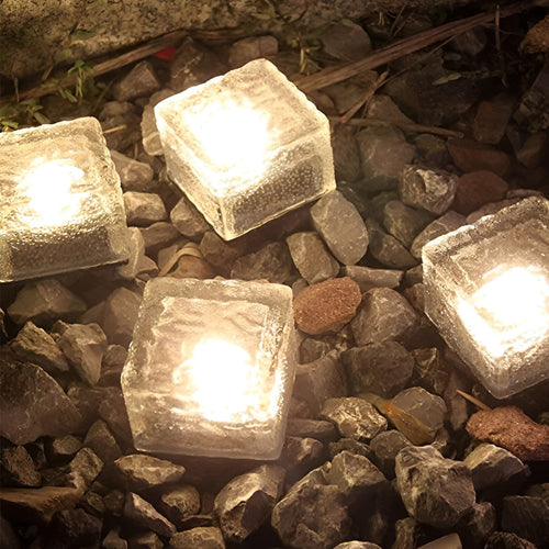 Square Creative Ice ock LED Vanntett Smarte Solenergi Utendørs Belysning