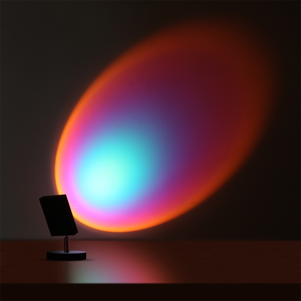 SunsetLuxe - Retro Sunset Bordlampe | Varm LED Ambient Belysning for Soverom og Stue | Skanto