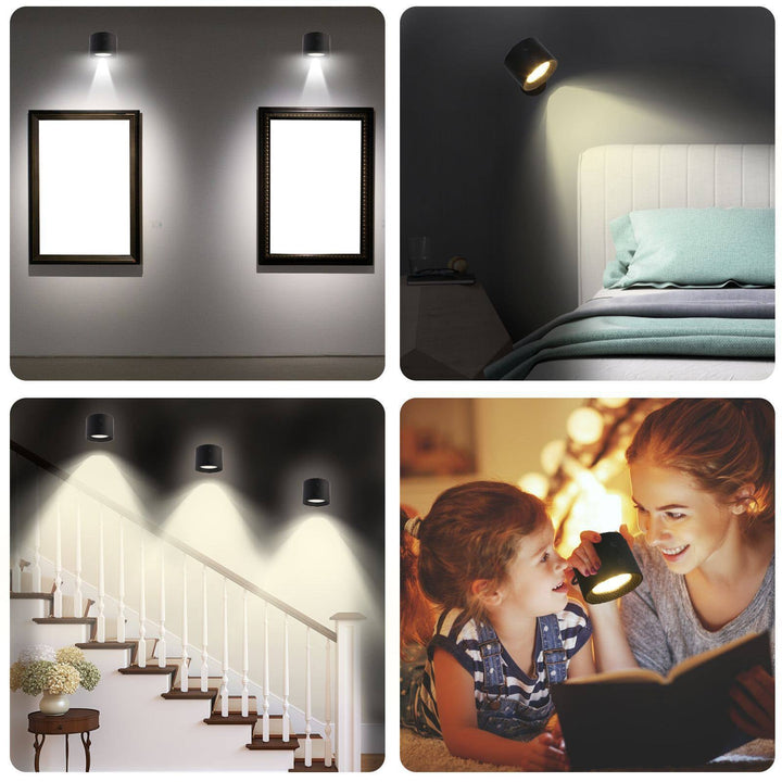 Skanto | LED Vegglampe - Oppladbar, Magnetisk & Dobbelt-Sidig Belysning for Innendørs Bruk