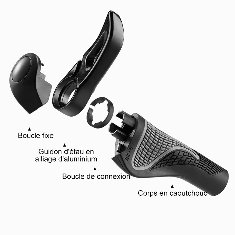 Ergonomiske sykkelgrep med støtdemping og horn (1 par) | Skanto