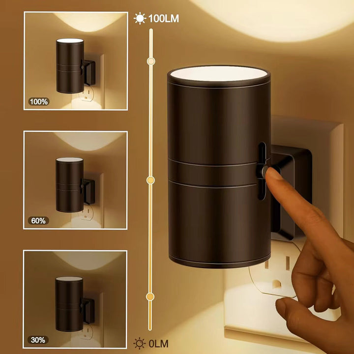 Skanto | Luksus Plug-In Ambient Nattlys – Dimbar LED Vegglampe med Sensor (3000K Varm Glød)