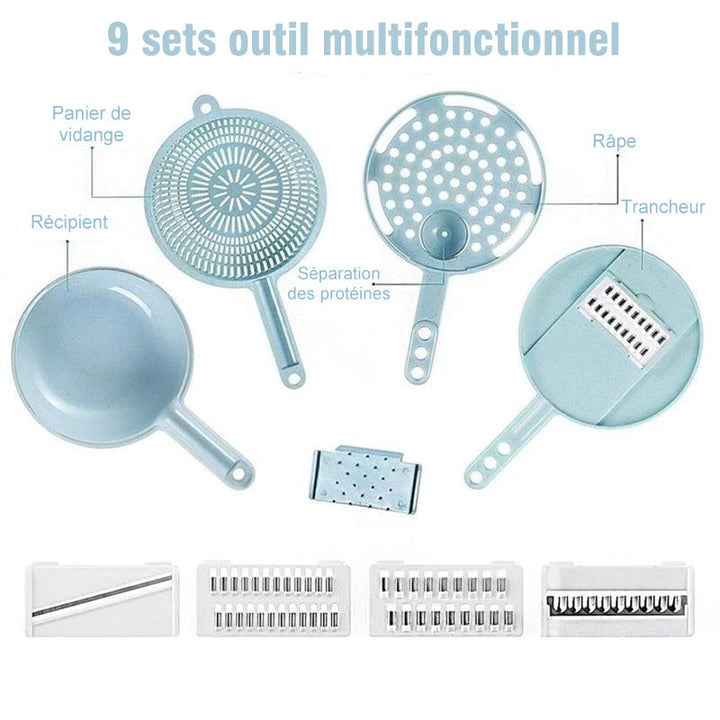 9 Deler-Multifunksjonell Grønnsaksskjærer | Skanto