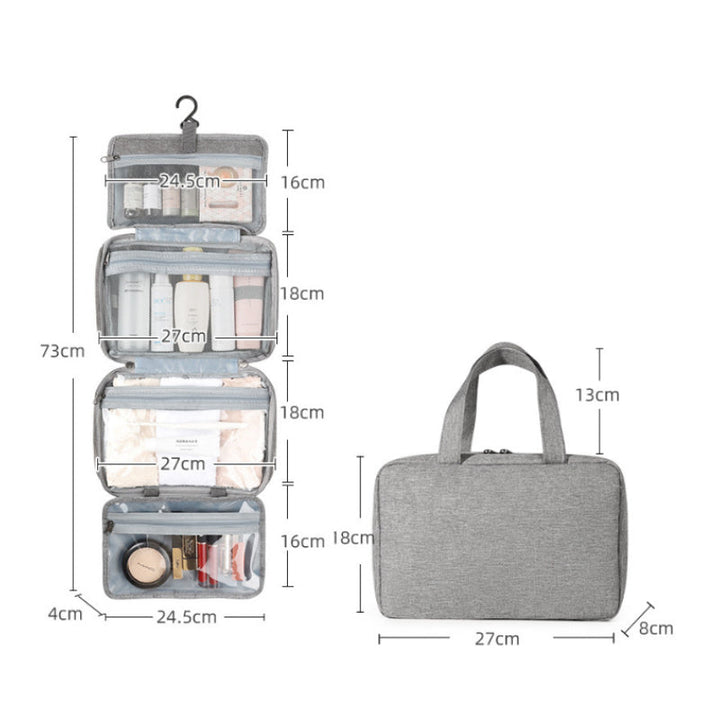 Skanto | Travelique Reiset kosmetikkorganisator | Kompakt & Vannavvisende | Med 4 Rom & 360° Hake | For Kvinner & Menn
